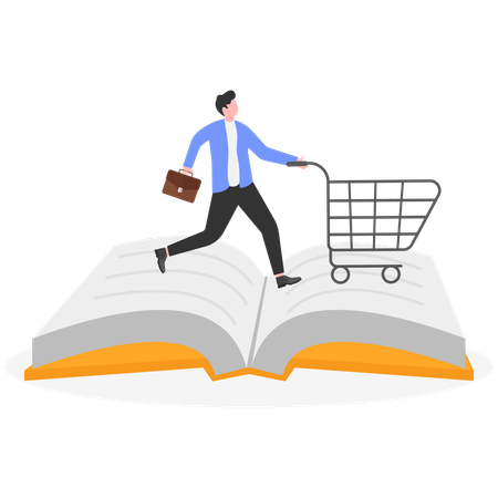 Businessman buying book  Illustration