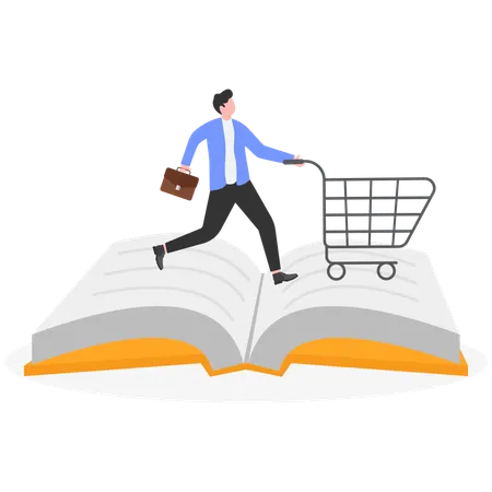 Businessman buying book  Illustration