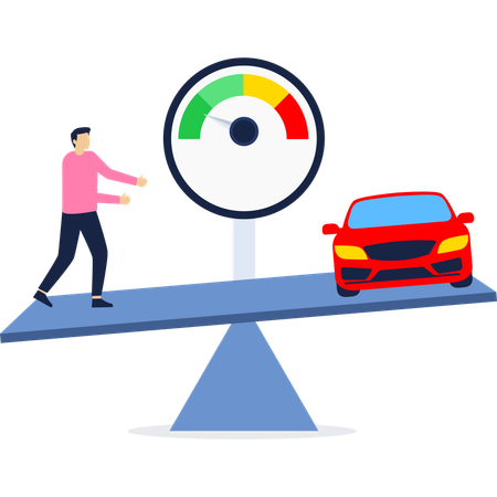 Businessman buying car  Illustration
