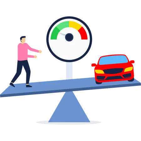 Businessman buying car  Illustration