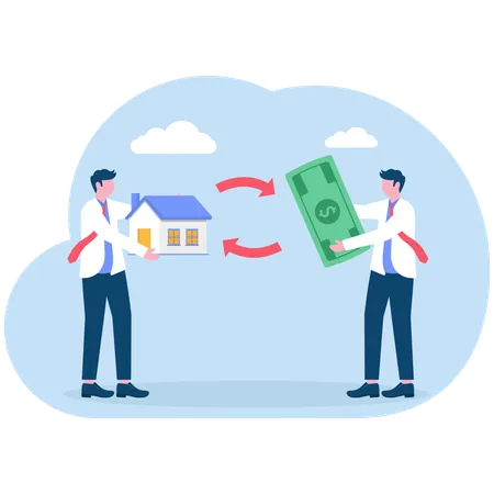 Businessman buying home  Illustration