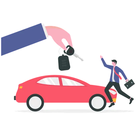 Businessman buying new car  Illustration