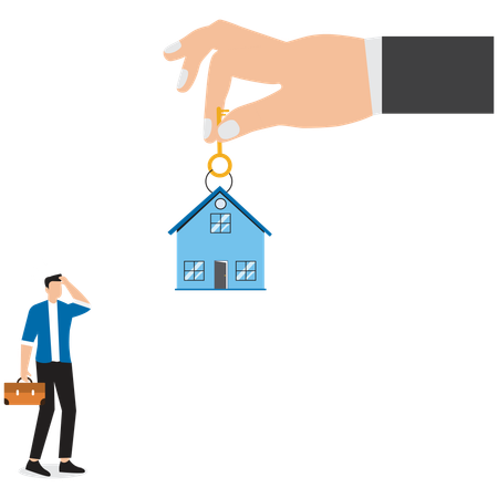 Businessman buying new house  Illustration