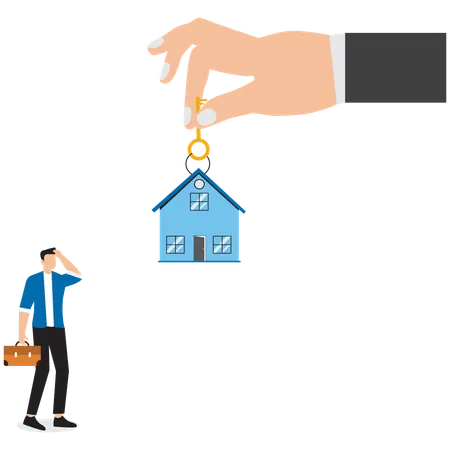 Businessman buying new house  Illustration