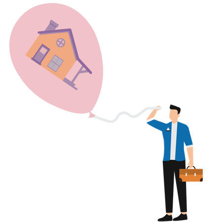 Businessman buying real estate  Illustration