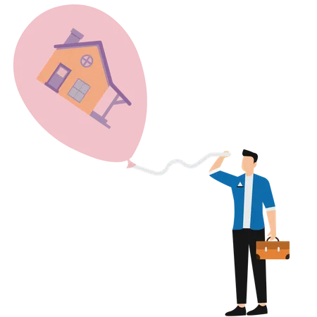 Businessman buying real estate  Illustration