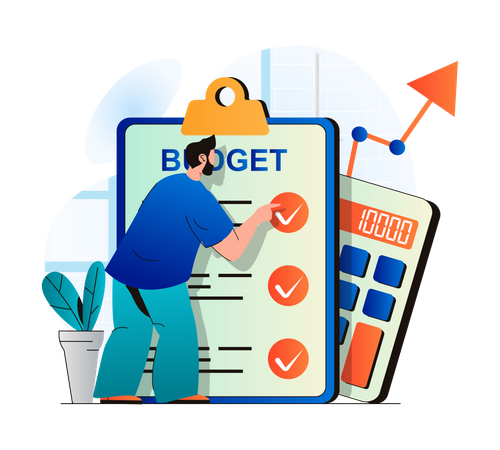 Businessman calculating finance  Illustration