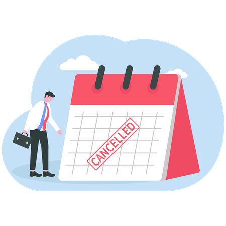 Businessman cancelling business trip  Illustration