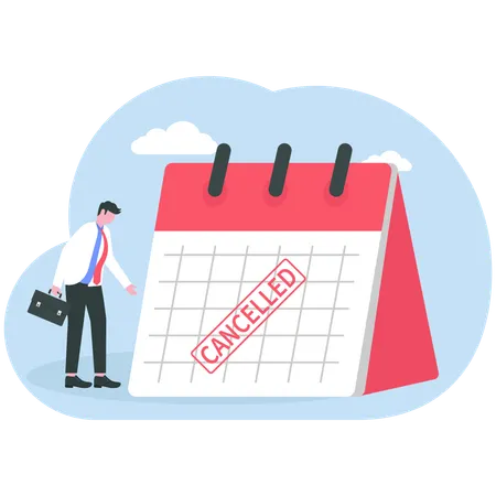 Businessman cancelling business trip  Illustration