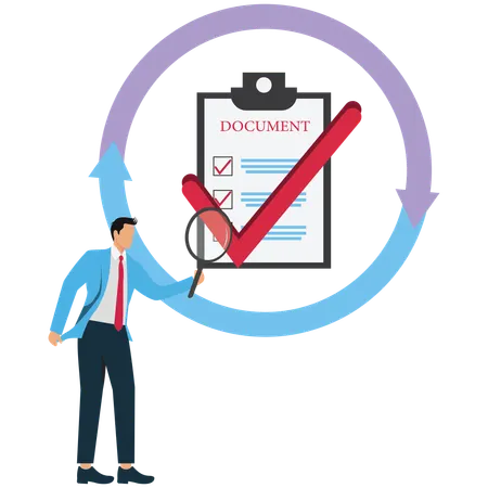 Businessman Carefulness in working  Illustration