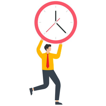 Businessman carries a clock  Illustration