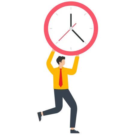 Businessman carries a clock  Illustration