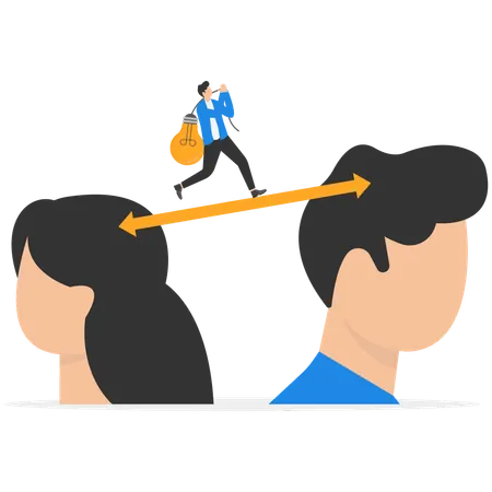 Businessman carry big light bulb to other  Illustration