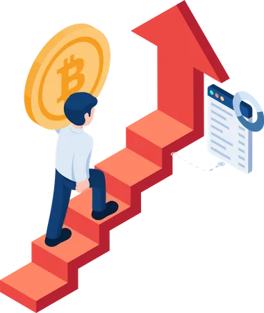 Businessman Carrying Bitcoin  Illustration