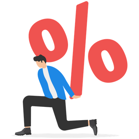 Businessman Carrying Debt  Illustration