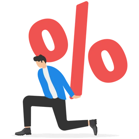 Businessman Carrying Debt  Illustration