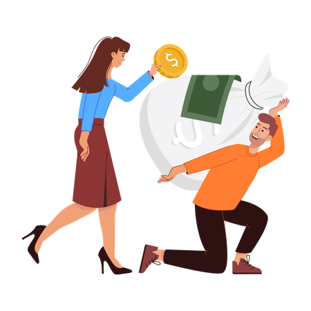 Businessman carrying debt of company  Illustration