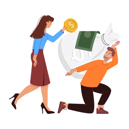 Businessman carrying debt of company  Illustration