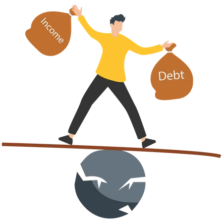 Debt Burden Balance Between Income And Liabilities Management Of Assets Or Income Financial Obligation Or Loan Payment Illustration