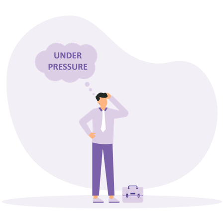 Businessman carrying heavy big under pressure  Illustration