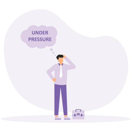 Businessman carrying heavy big under pressure  Illustration