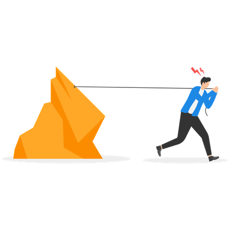 Businessman carrying heavy burden  Illustration