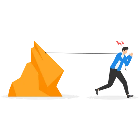Businessman carrying heavy burden  Illustration