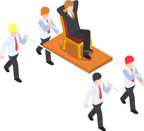 Businessman carrying his boss  Illustration