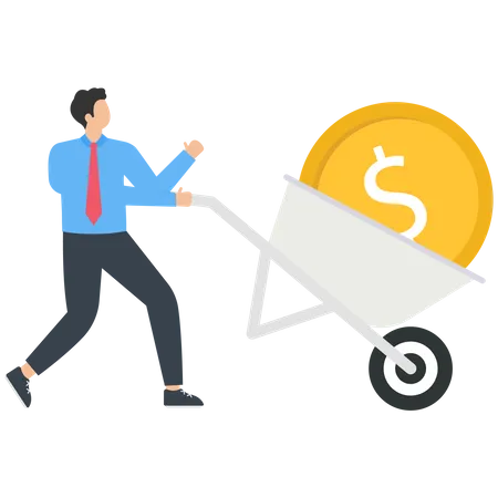 Businessman carrying money  Illustration