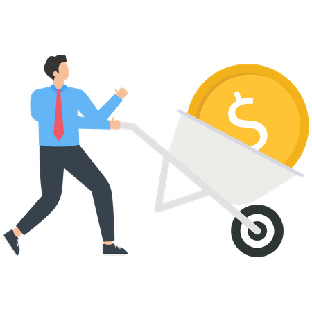 Businessman carrying money  Illustration