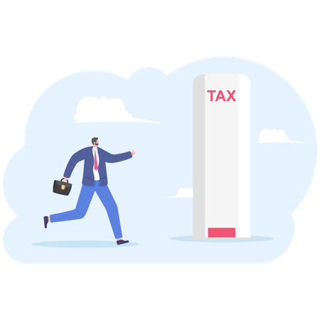 Businessman carrying tax documents  Illustration