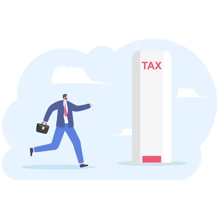 Businessman carrying tax documents  Illustration