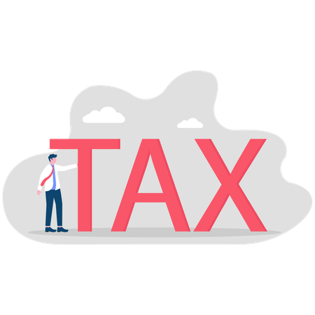 Businessman carrying tax messages  Illustration