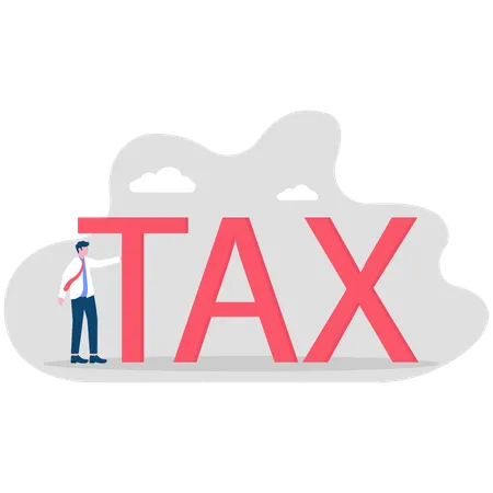 Businessman carrying tax messages  Illustration