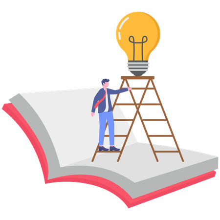 Businessman carves out road to ideas  Illustration