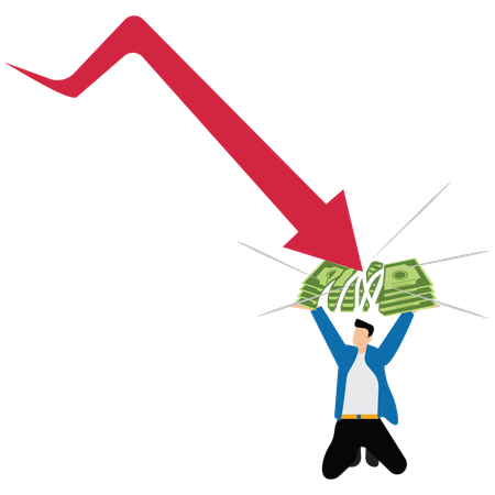 Businessman catches two falling arrow  Illustration