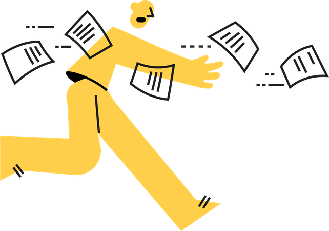 Businessman catching flying notes  Illustration