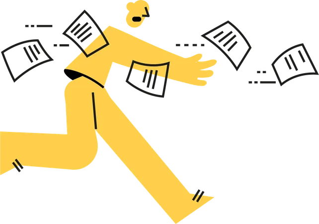 Businessman catching flying notes  Illustration