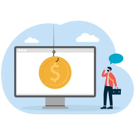 Businessman catching up dollar coin  Illustration