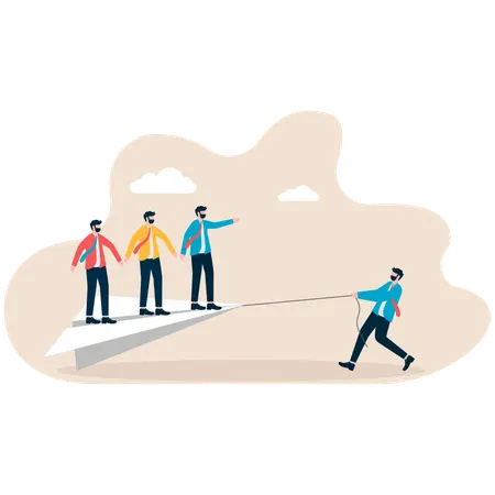 Businessman catching up employee's freedom  Illustration