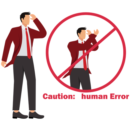 Businessman causing business mistake  Illustration