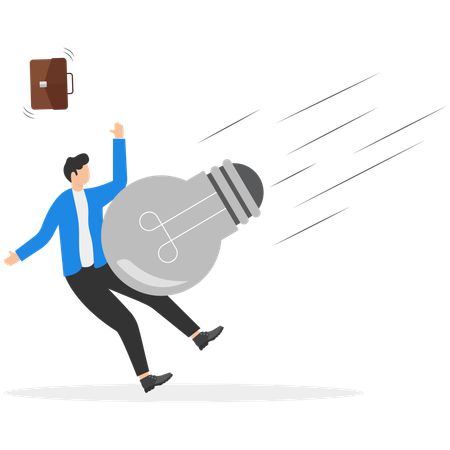 Businessman causing idea problem  Illustration