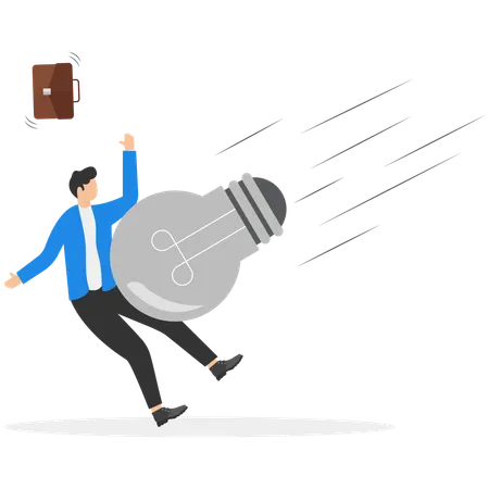 Businessman causing idea problem  Illustration