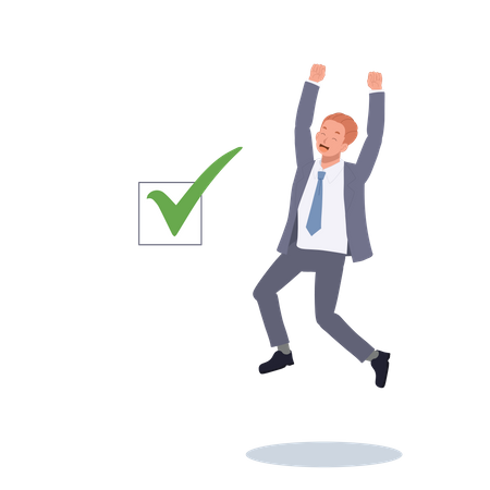 Businessman celebrate completed task  Illustration