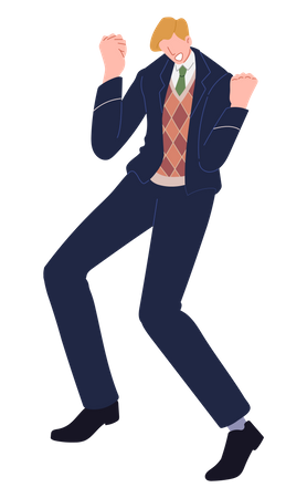 Businessman celebrate  Illustration