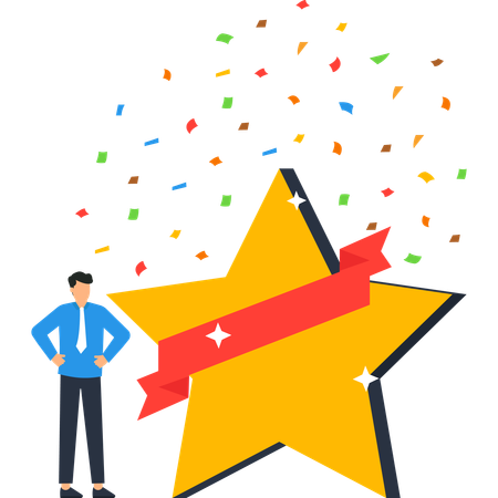 사업 성공을 축하하는 사업가  일러스트레이션