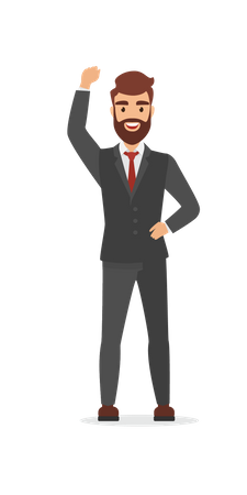 Businessman Celebrating  Illustration