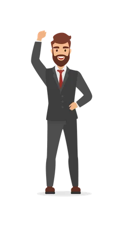 Businessman Celebrating  Illustration