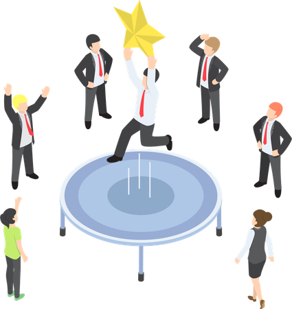 Businessman celebrating success  Illustration