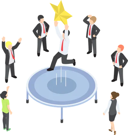 Businessman celebrating success  Illustration